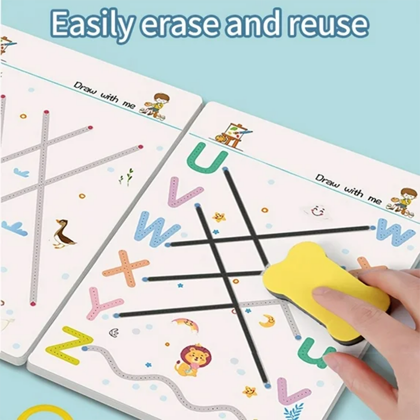 68 Pages Reusable Tracing Line book