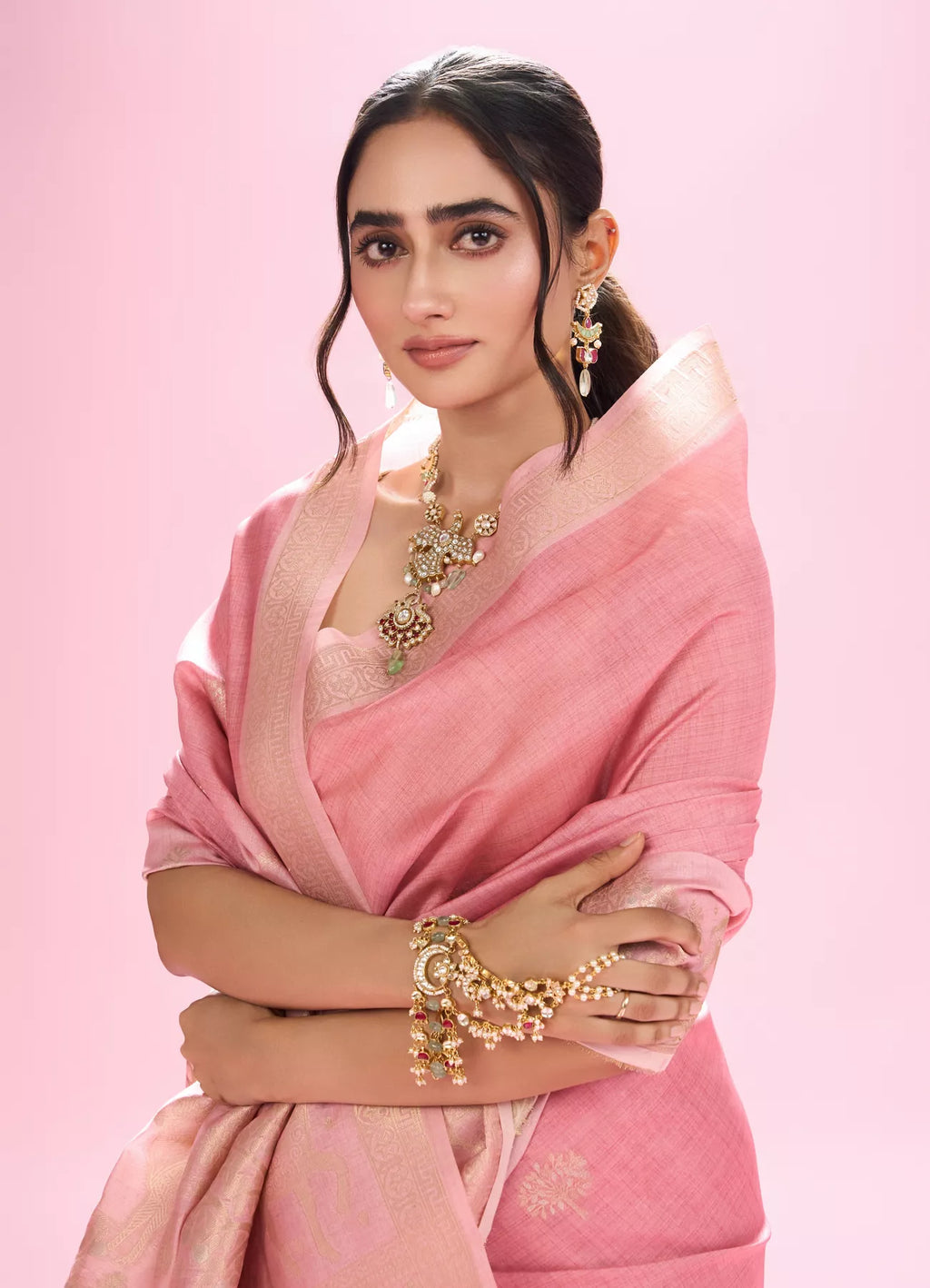 Pink Elegance Brilliance Saree