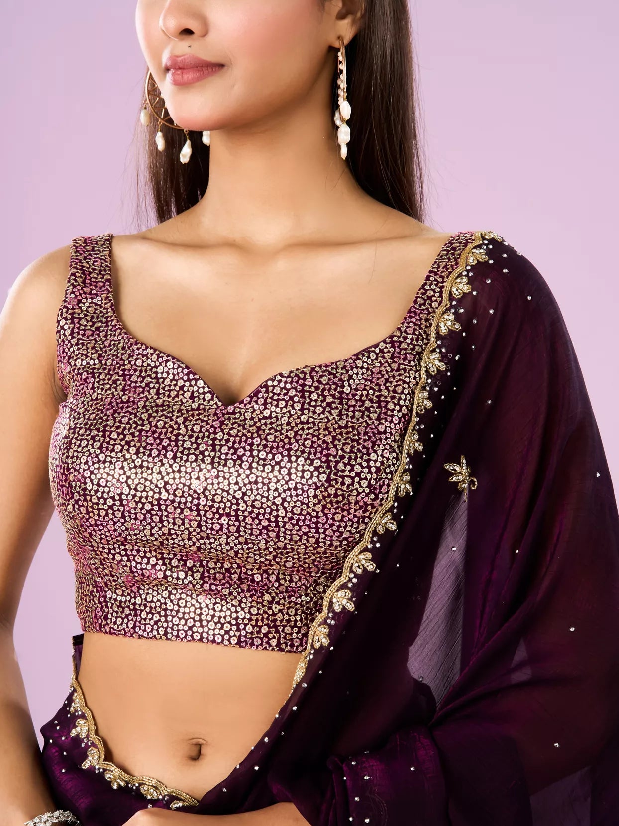 Wine Elegance Saree