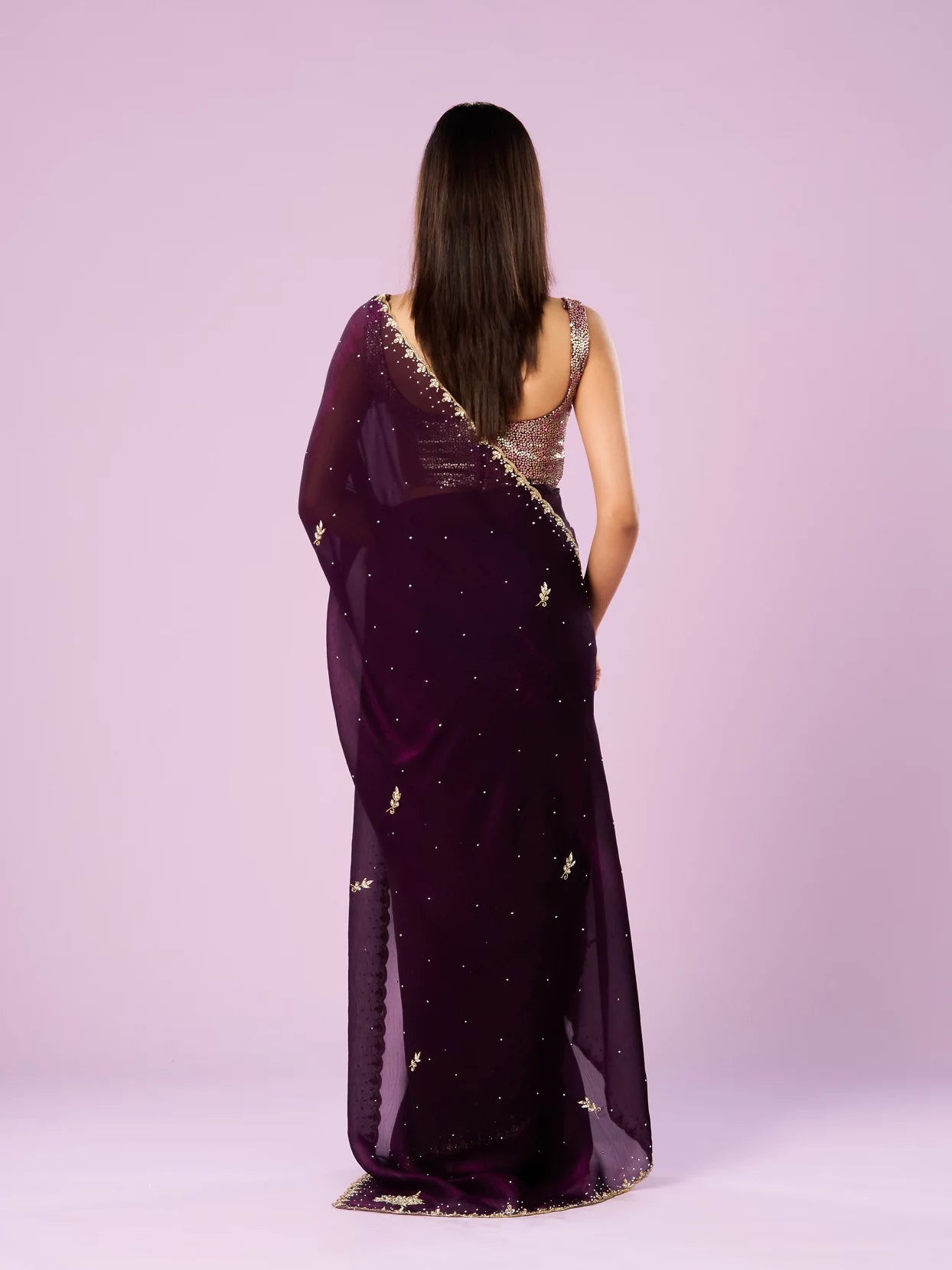 Wine Elegance Saree