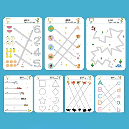 68 Pages Reusable Tracing Line book