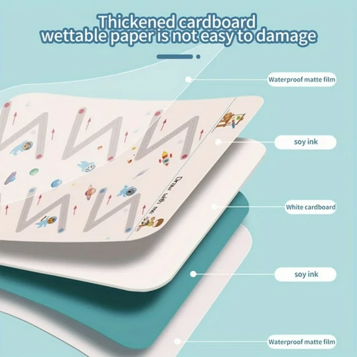 68 Pages Reusable Tracing Line book