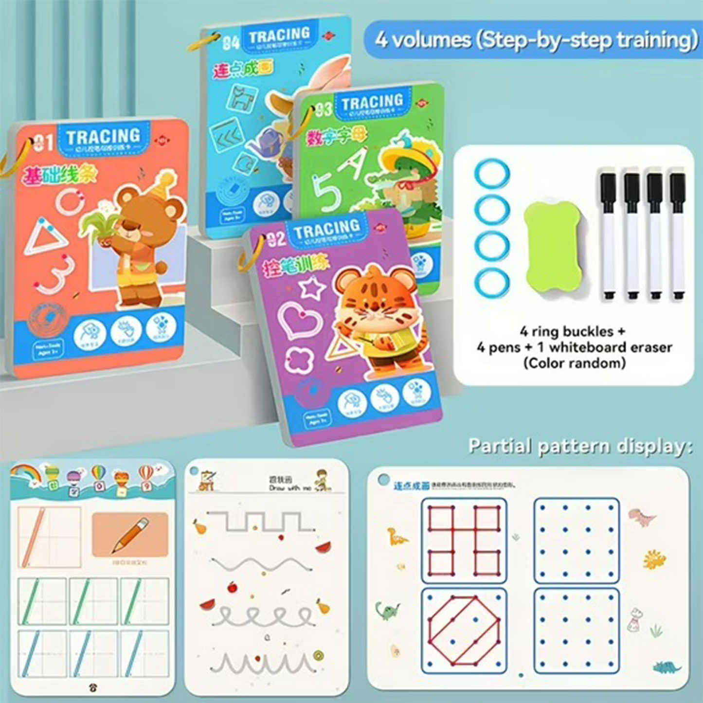 68 Pages Reusable Tracing Line book
