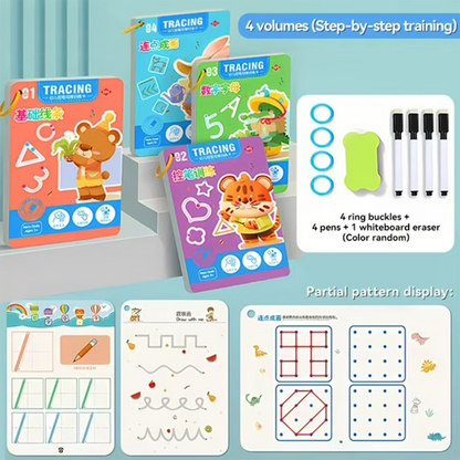 68 Pages Reusable Tracing Line book