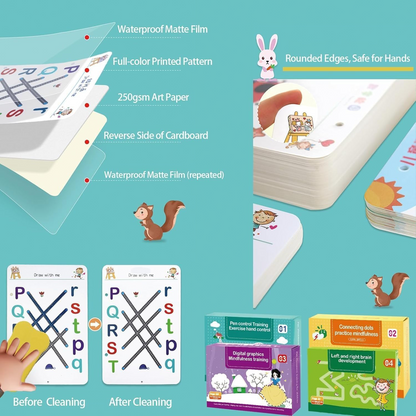 68 Pages Reusable Tracing Line book