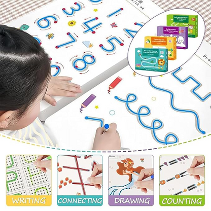 68 Pages Reusable Tracing Line book