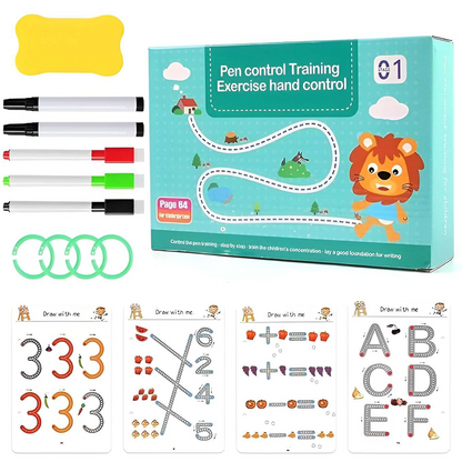 68 Pages Reusable Tracing Line book