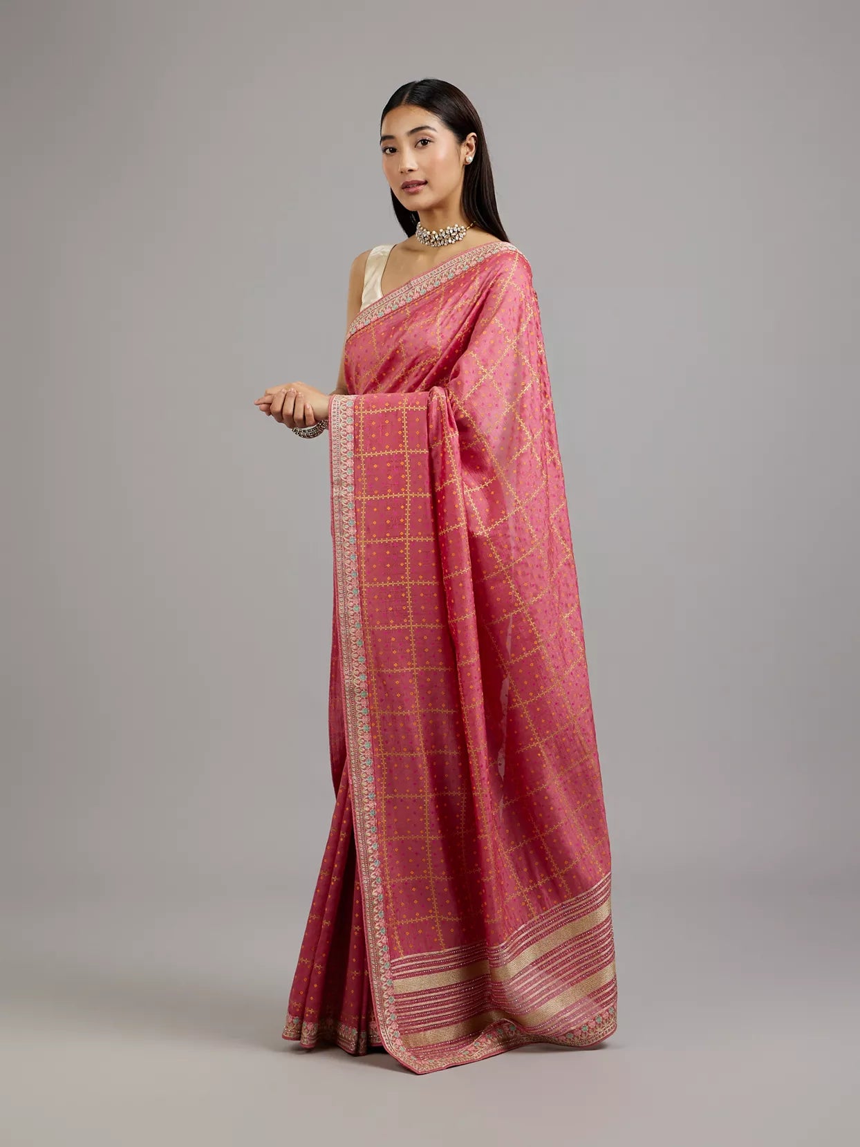 Pastel Pink Radiance Saree