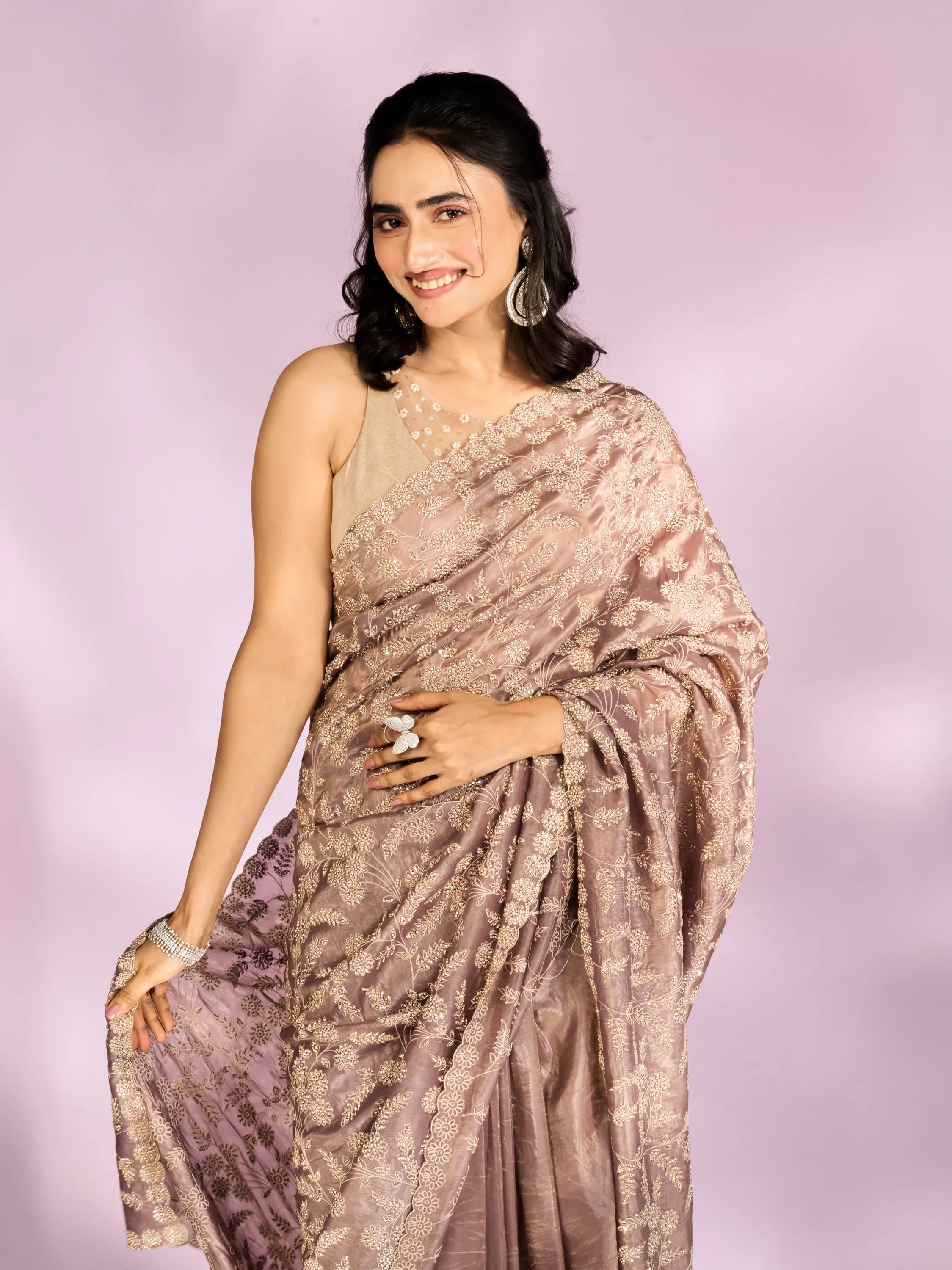 Fawn Enchanted Allure Saree
