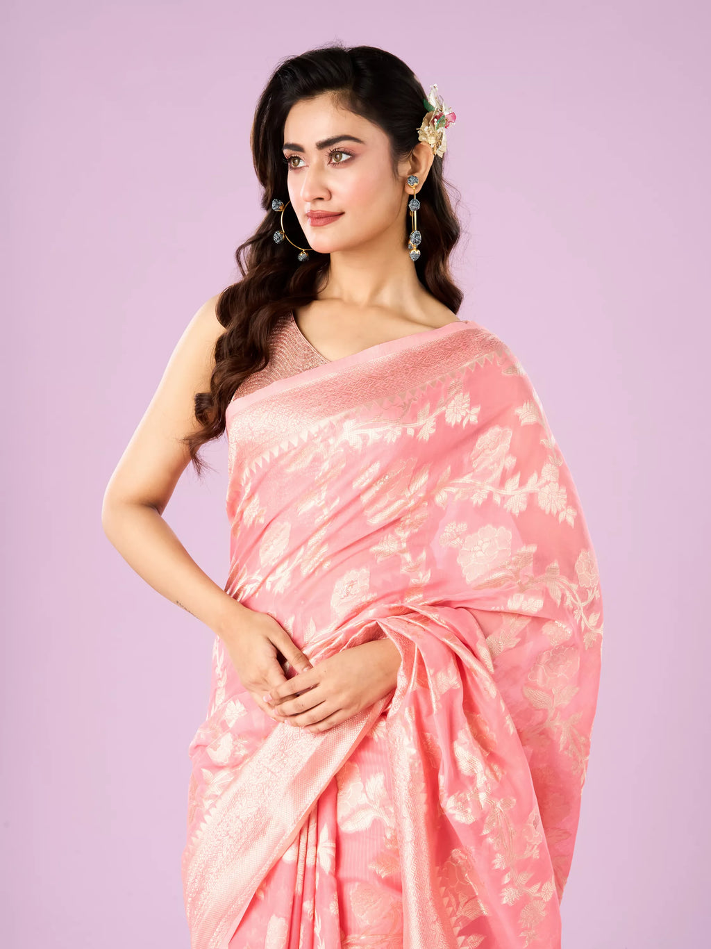 Pink Festive Elegance Saree