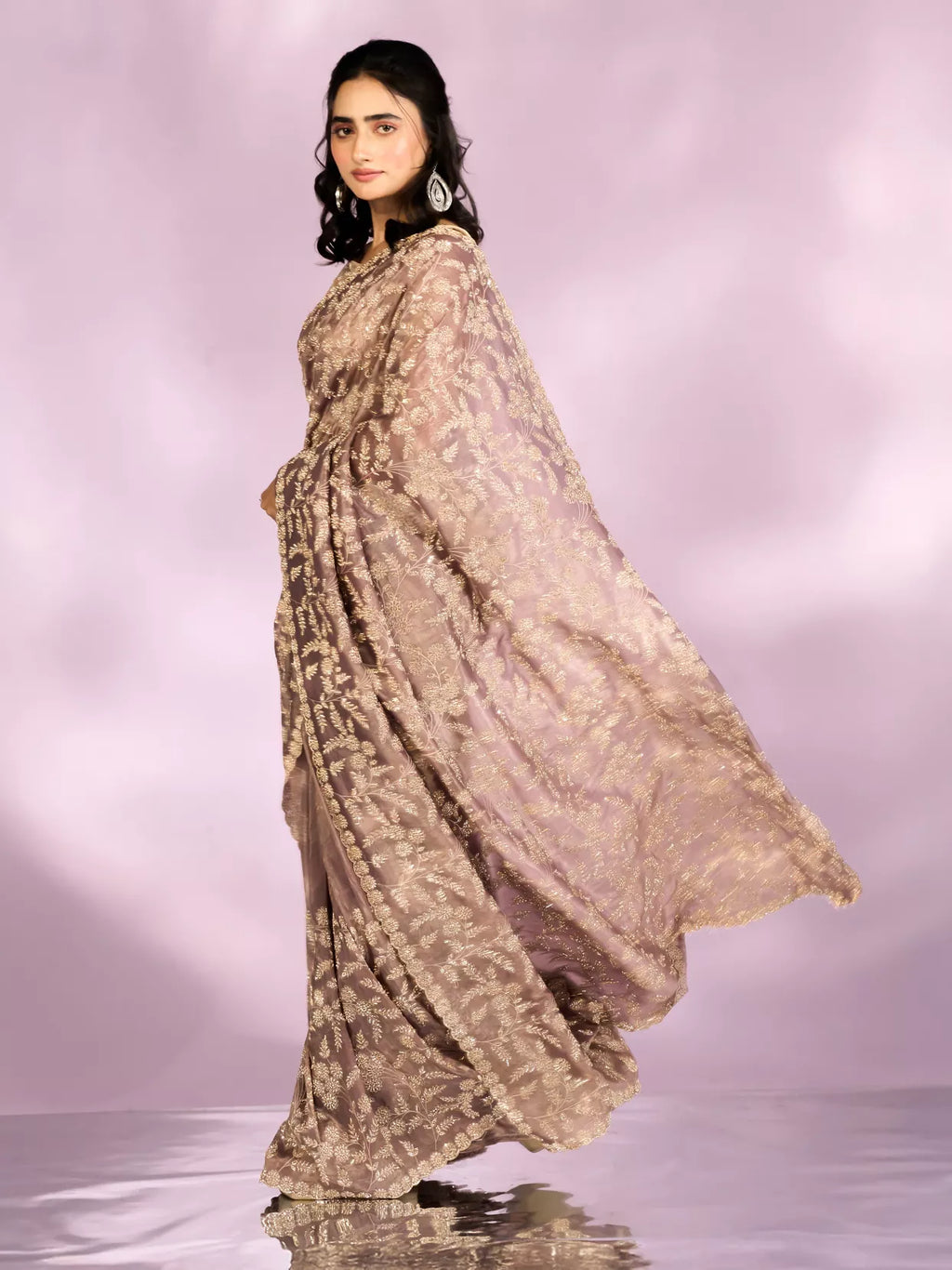 Fawn Enchanted Allure Saree