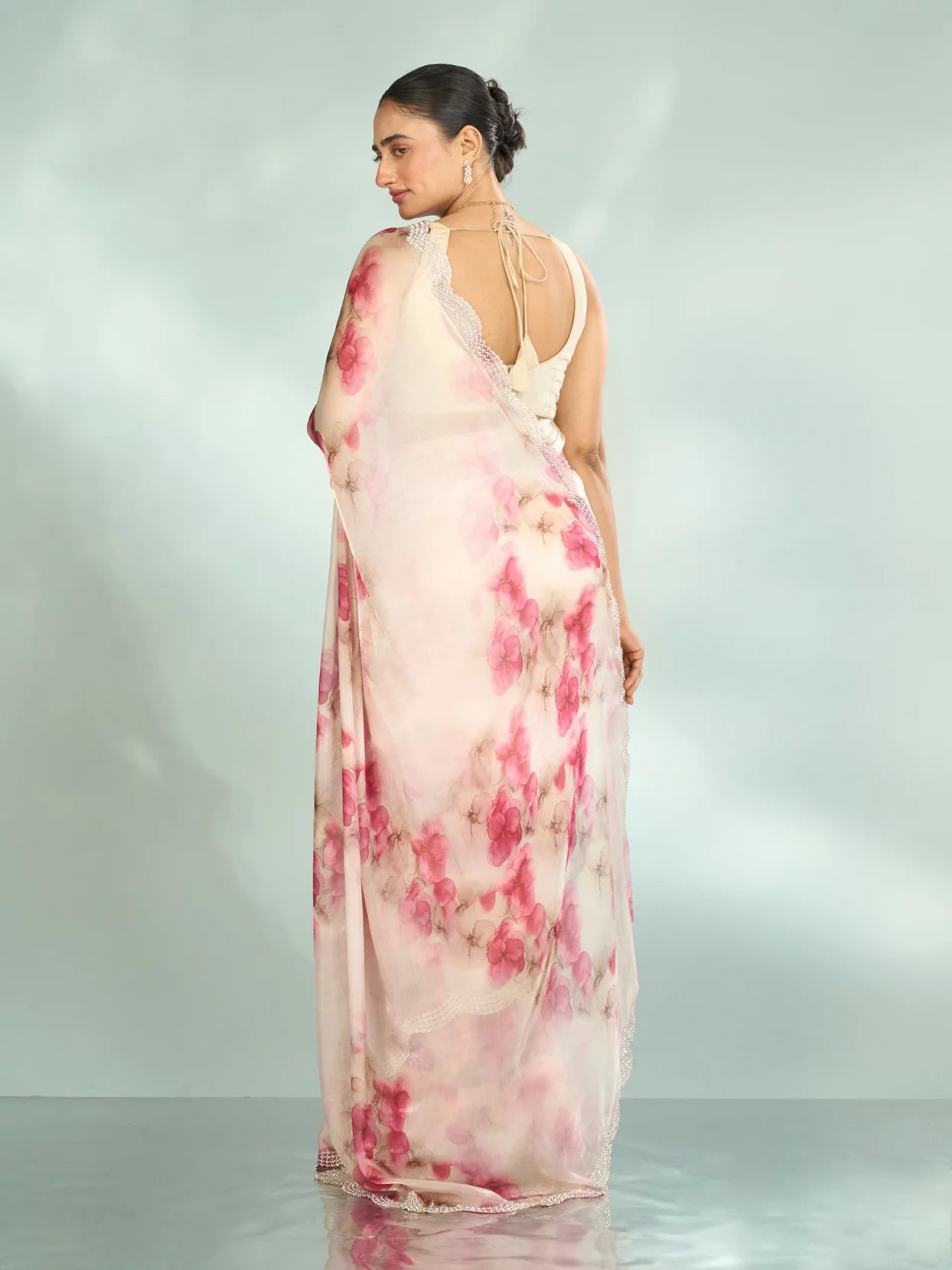 Elegant Pink Organza Saree Collection