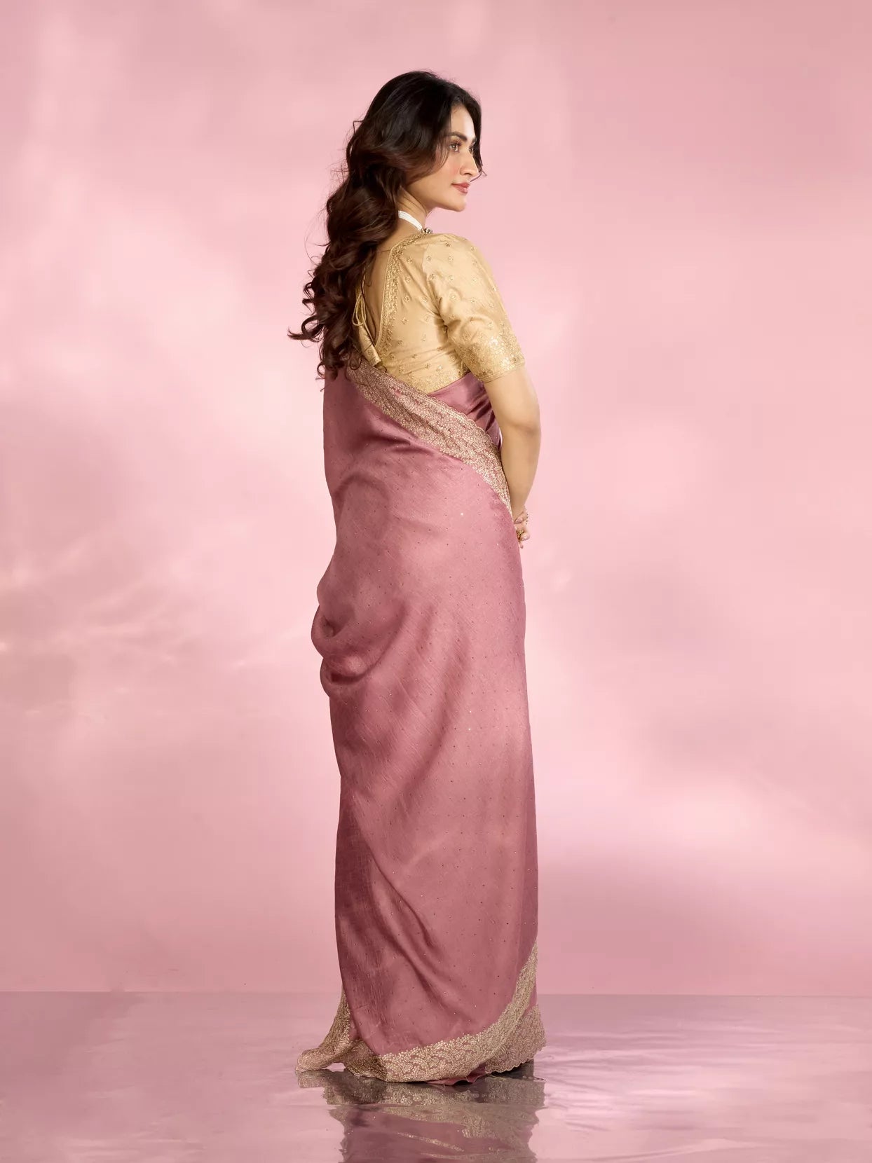 Dusty Pink Festive Saree