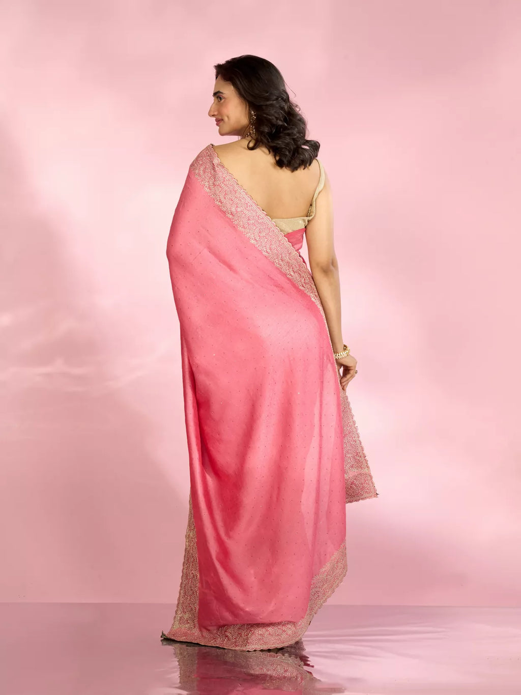 Enthralling Pink Elegance Saree