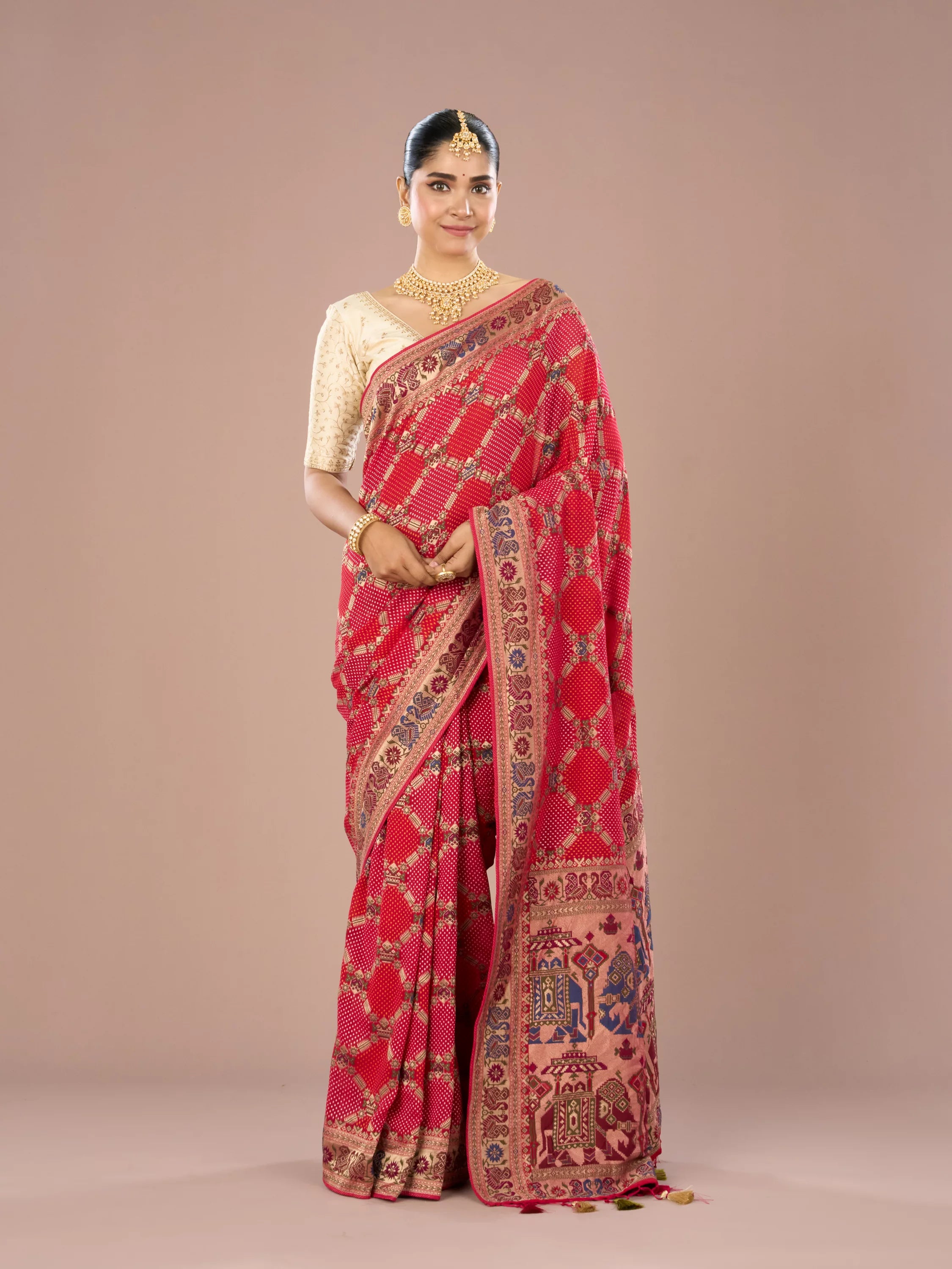 Regal Rani Pink Georgette Saree