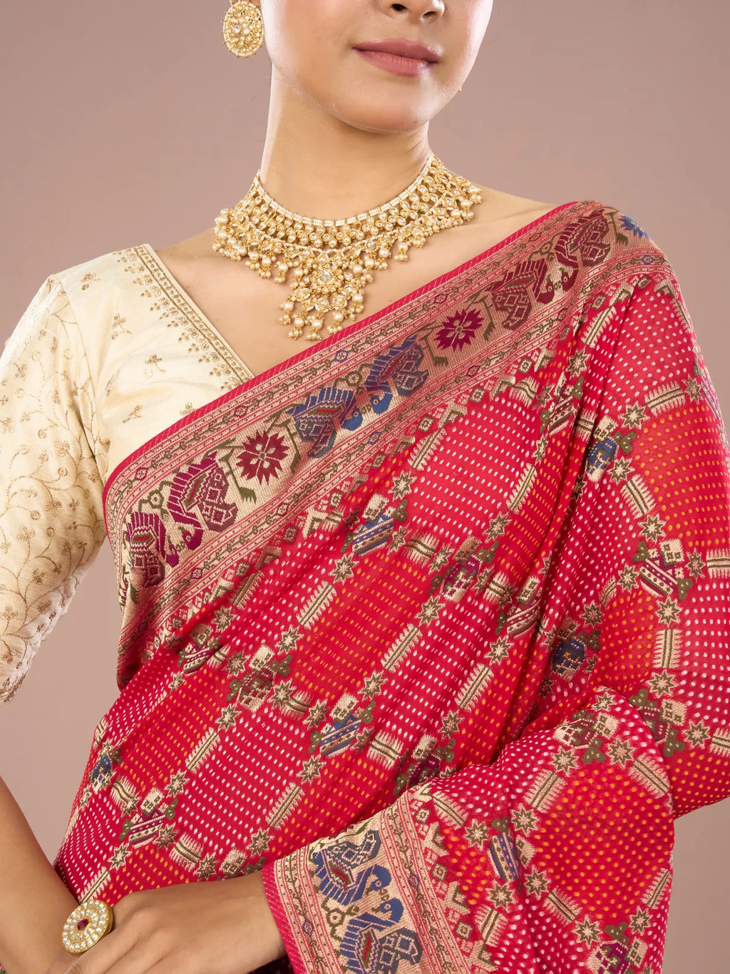 Regal Rani Pink Georgette Saree