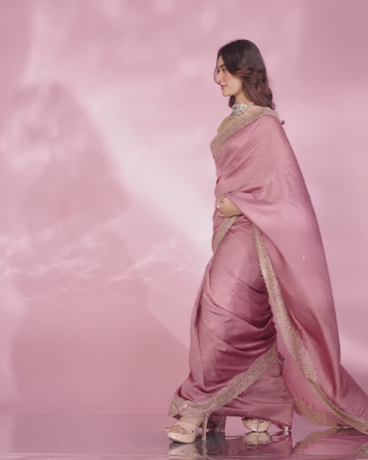 Dusty Pink Festive Saree