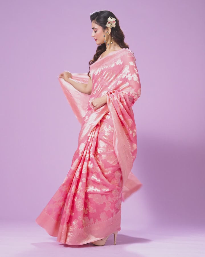 Pink Festive Elegance Saree