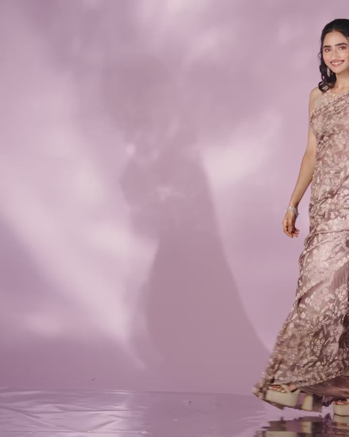 Fawn Enchanted Allure Saree