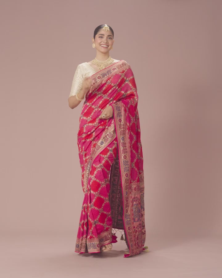 Regal Rani Pink Georgette Saree